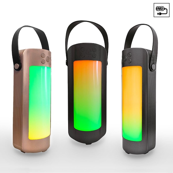 Zunammy Lantern Light-up Color Changing Bluetooth Speaker Black ZU626494 - main